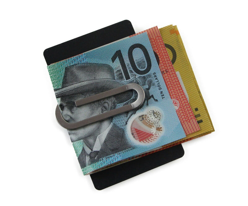 Mens Silver Paper-Clip Style Money Clip