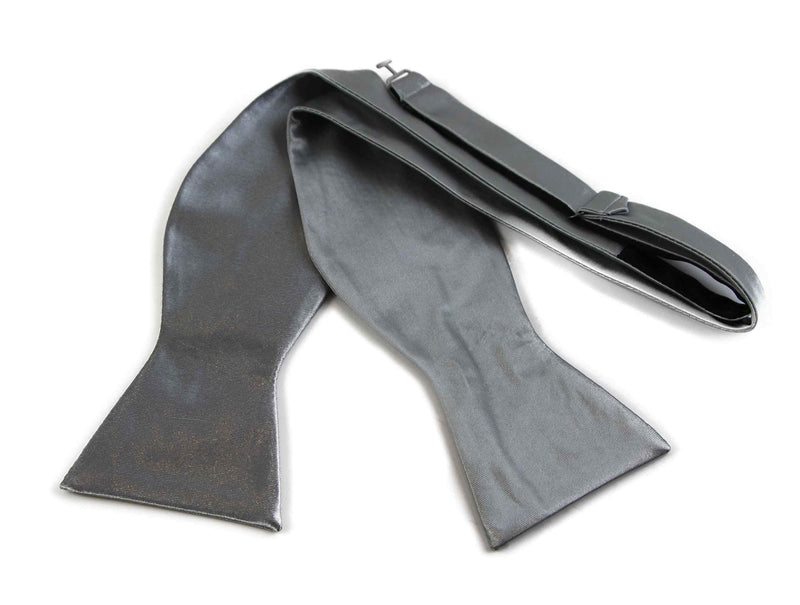 Mens Silver Self Tie Bow Tie