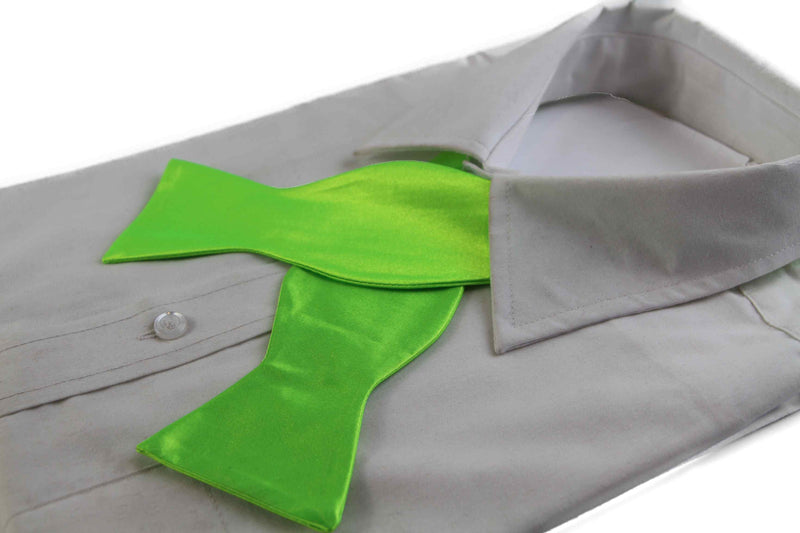 Mens Fluro Green Self Tie Bow Tie