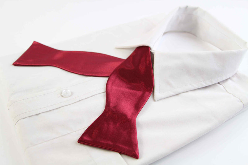 Mens Maroon Self Tie Bow Tie