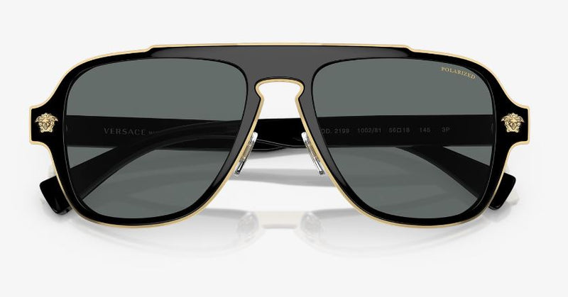 Mens Versace Sunglasses Ve2199 Black/ Dark Grey Polar Polarized Sunnies